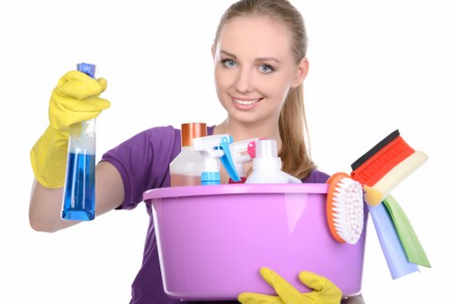 Regular domestic cleaning in a Streatham apartment hallway